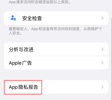 官渡apple维修店分享如何在iPhone上启用App隐私报告 