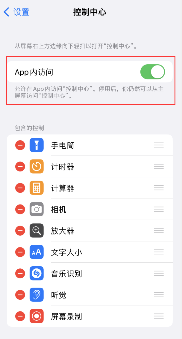 镇康iPhone维修站分享iPhone无法使用控制中心功能 